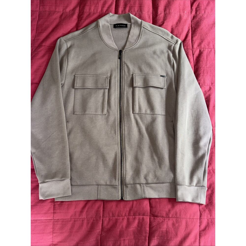 Elie Tahari Men’s Zip Up Jacket With Flip Pockets Size M Color Gray/Grey